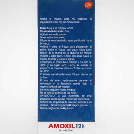 AMOXIL 12H 400MG SUSP 50ML