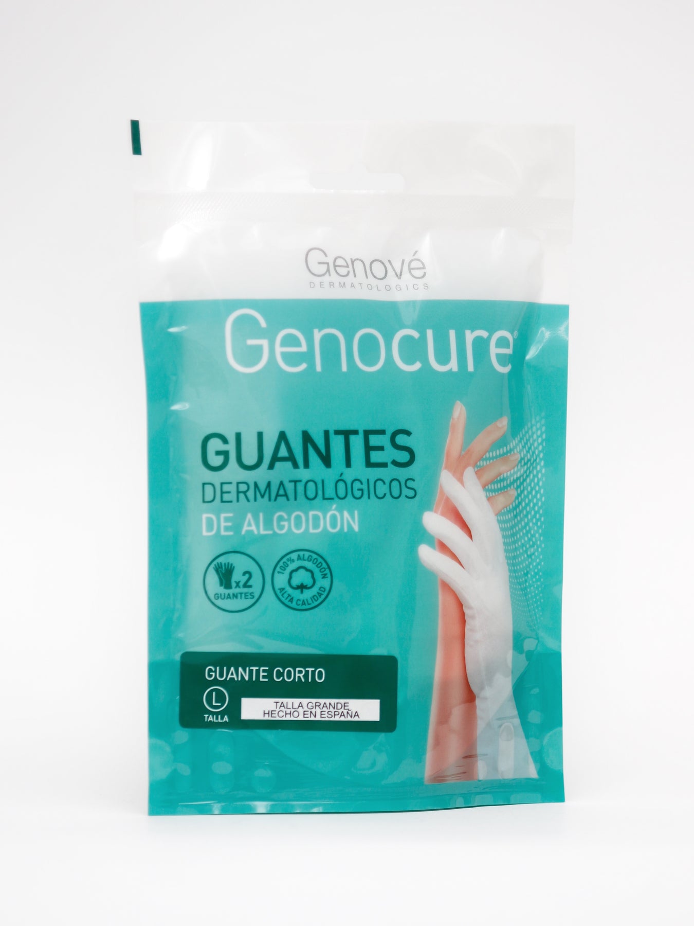 guantes dermatologicos de algodón cortos talla ( l ) grande